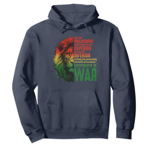 Lion of Judah Hoodie Rasta Haile Selassie War Speech Jah Bless TS10 Navy Print Your Wear
