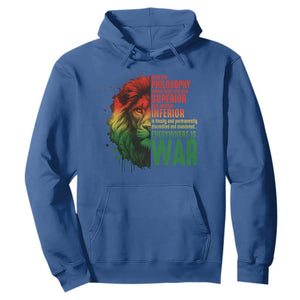 Lion of Judah Hoodie Rasta Haile Selassie War Speech Jah Bless TS10 Royal Blue Print Your Wear