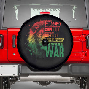 Lion of Judah Spare Tire Cover Rasta Haile Selassie War Speech Jah Bless TS10 Black Print Your Wear