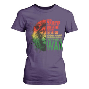 Lion of Judah T Shirt For Women Rasta Haile Selassie War Speech Jah Bless TS10 Purple Print Your Wear
