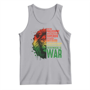 Lion of Judah Tank Top Rasta Haile Selassie War Speech Jah Bless TS10 Athletic Heather Print Your Wear