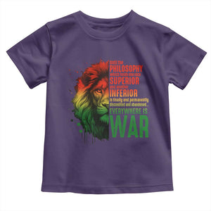 Lion of Judah Toddler T Shirt Rasta Haile Selassie War Speech Jah Bless TS10 Purple Print Your Wear