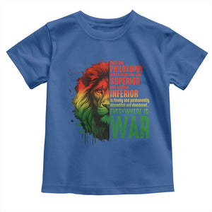 Lion of Judah Toddler T Shirt Rasta Haile Selassie War Speech Jah Bless TS10 Royal Blue Print Your Wear