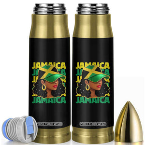 Proud Jamaican Afro Black Woman Jamaica Flag Pride Bullet Tumbler TS10 Black Print Your Wear
