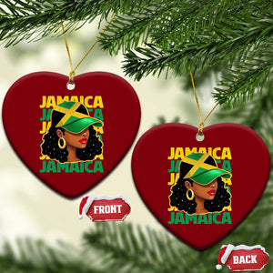 Proud Jamaican Afro Black Woman Jamaica Flag Pride Ceramic Ornament TS10 Print Your Wear