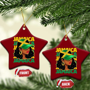 Proud Jamaican Afro Black Woman Jamaica Flag Pride Ceramic Ornament TS10 Print Your Wear