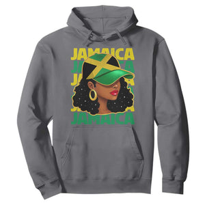 Proud Jamaican Afro Black Woman Jamaica Flag Pride Hoodie TS10 Charcoal Print Your Wear