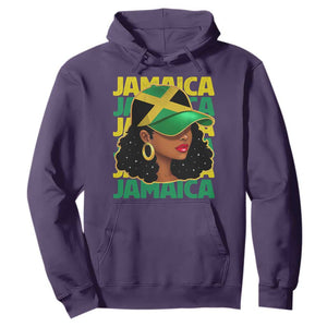Proud Jamaican Afro Black Woman Jamaica Flag Pride Hoodie TS10 Purple Print Your Wear