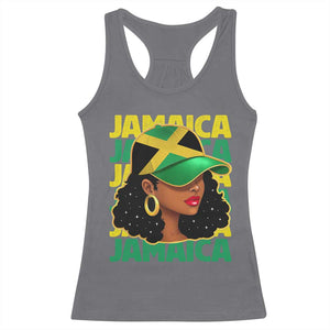 Proud Jamaican Afro Black Woman Jamaica Flag Pride Racerback Tank Top TS10 Charcoal Print Your Wear