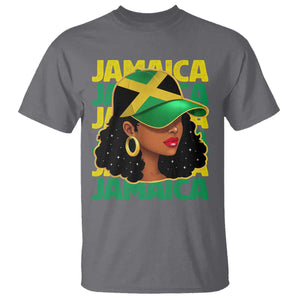 Proud Jamaican Afro Black Woman Jamaica Flag Pride T Shirt TS10 Charcoal Print Your Wear