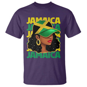 Proud Jamaican Afro Black Woman Jamaica Flag Pride T Shirt TS10 Purple Print Your Wear