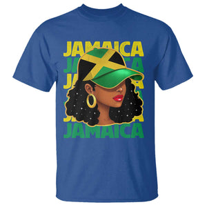 Proud Jamaican Afro Black Woman Jamaica Flag Pride T Shirt TS10 Royal Blue Print Your Wear