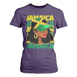 Proud Jamaican Afro Black Woman Jamaica Flag Pride T Shirt For Women TS10 Purple Print Your Wear