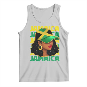 Proud Jamaican Afro Black Woman Jamaica Flag Pride Tank Top TS10 Ash Print Your Wear