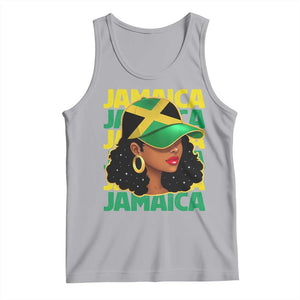 Proud Jamaican Afro Black Woman Jamaica Flag Pride Tank Top TS10 Athletic Heather Print Your Wear