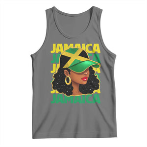 Proud Jamaican Afro Black Woman Jamaica Flag Pride Tank Top TS10 Black Heather Print Your Wear