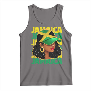 Proud Jamaican Afro Black Woman Jamaica Flag Pride Tank Top TS10 Deep Heather Print Your Wear