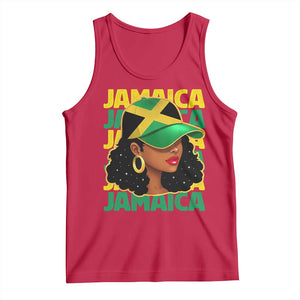Proud Jamaican Afro Black Woman Jamaica Flag Pride Tank Top TS10 Red Print Your Wear