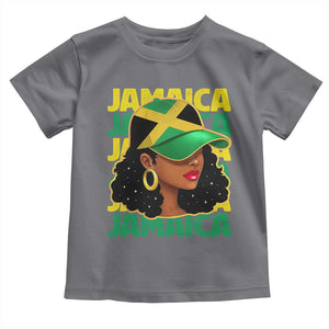 Proud Jamaican Afro Black Woman Jamaica Flag Pride Toddler T Shirt TS10 Charcoal Print Your Wear