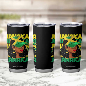 Proud Jamaican Afro Black Woman Jamaica Flag Pride Tumbler Cup TS10 Print Your Wear