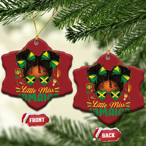 Little Miss Jamaica Christmas Ornament Proud Jamaican Afro Black Girls Jamaica Flag Pride TS10 Snow Flake Red Print Your Wear