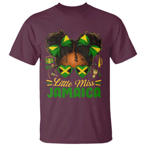Little Miss Jamaica T Shirt Proud Jamaican Afro Black Girls Jamaica Flag Pride TS10 Maroon Print Your Wear