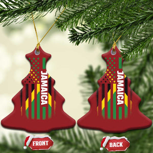 Jamaican American Flag Christmas Ornament Distressed Jamaica America Usa Flag TS10 Christmas Tree Red Print Your Wear