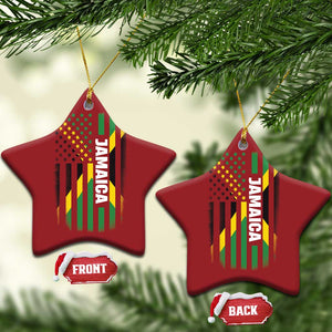 Jamaican American Flag Christmas Ornament Distressed Jamaica America Usa Flag TS10 Star Red Print Your Wear