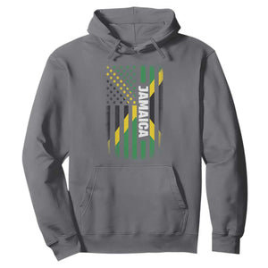 Jamaican American Flag Hoodie Distressed Jamaica America Usa Flag TS10 Charcoal Print Your Wear