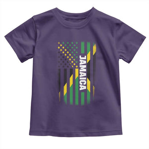 Jamaican American Flag Toddler T Shirt Distressed Jamaica America Usa Flag TS10 Purple Print Your Wear