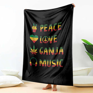 Rasta Weed Throw Blanket Peace Love Ganja Marijuana Cannabis Reggae Music TS10 Print Your Wear