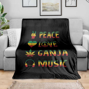 Rasta Weed Throw Blanket Peace Love Ganja Marijuana Cannabis Reggae Music TS10 Print Your Wear
