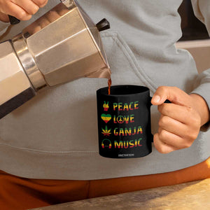 Rasta Weed Coffee Mug Peace Love Ganja Marijuana Cannabis Reggae Music TS10 Print Your Wear