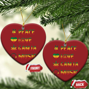 Rasta Weed Christmas Ornament Peace Love Ganja Marijuana Cannabis Reggae Music TS10 Heart Red Print Your Wear