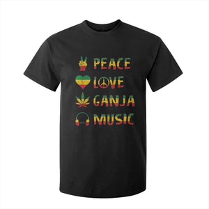 Rasta Weed T Shirt For Kid Peace Love Ganja Marijuana Cannabis Reggae Music TS10 Black Print Your Wear