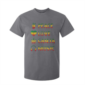 Rasta Weed T Shirt For Kid Peace Love Ganja Marijuana Cannabis Reggae Music TS10 Charcoal Print Your Wear