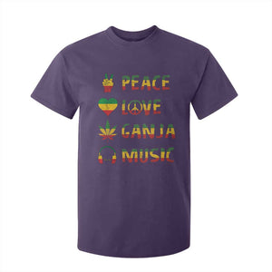 Rasta Weed T Shirt For Kid Peace Love Ganja Marijuana Cannabis Reggae Music TS10 Purple Print Your Wear