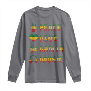Rasta Weed Long Sleeve Shirt Peace Love Ganja Marijuana Cannabis Reggae Music TS10 Charcoal Print Your Wear