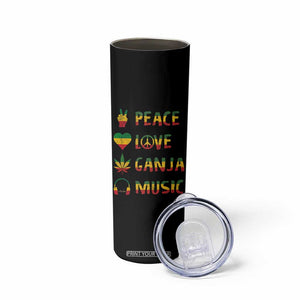 Rasta Weed Skinny Tumbler Peace Love Ganja Marijuana Cannabis Reggae Music TS10 Print Your Wear