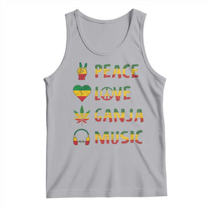 Rasta Weed Tank Top Peace Love Ganja Marijuana Cannabis Reggae Music TS10 Athletic Heather Print Your Wear