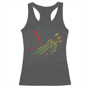 Reggae Guitar Racerback Tank Top Rasta Music Gift for Guitar Lovers TS10 Dark Heather Print Your Wear