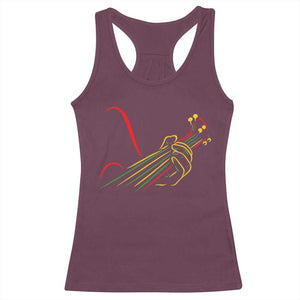 Reggae Guitar Racerback Tank Top Rasta Music Gift for Guitar Lovers TS10 Maroon Print Your Wear