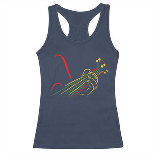 Reggae Guitar Racerback Tank Top Rasta Music Gift for Guitar Lovers TS10 Navy Print Your Wear