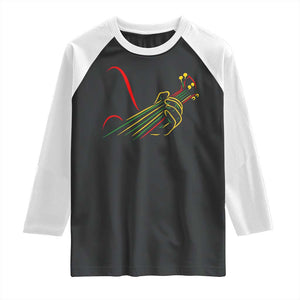 Reggae Guitar Raglan Shirt Rasta Music Gift for Guitar Lovers TS10 Black White Print Your Wear