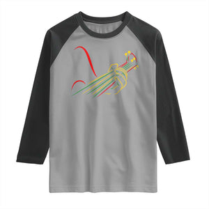 Reggae Guitar Raglan Shirt Rasta Music Gift for Guitar Lovers TS10 Sport Gray Black Print Your Wear