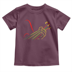 Reggae Guitar Toddler T Shirt Rasta Music Gift for Guitar Lovers TS10 Maroon Print Your Wear