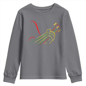 Reggae Guitar Youth Sweatshirt Rasta Music Gift for Guitar Lovers TS10 Charcoal Print Your Wear