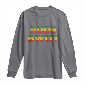 Rude Boy Long Sleeve Shirt Jamaican Rasta Reggae Roots Gifts Jamaica TS10 Charcoal Print Your Wear