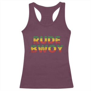 Rude Boy Racerback Tank Top Jamaican Rasta Reggae Roots Gifts Jamaica TS10 Maroon Print Your Wear