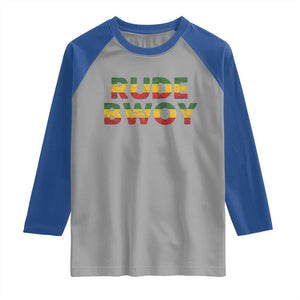 Rude Boy Raglan Shirt Jamaican Rasta Reggae Roots Gifts Jamaica TS10 Sport Gray Royal Print Your Wear